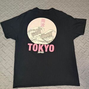 Tokyo Japan Y2K Surf waves Graphic Tee Men's Size XXL